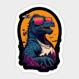 Retro Godzilla Sticker